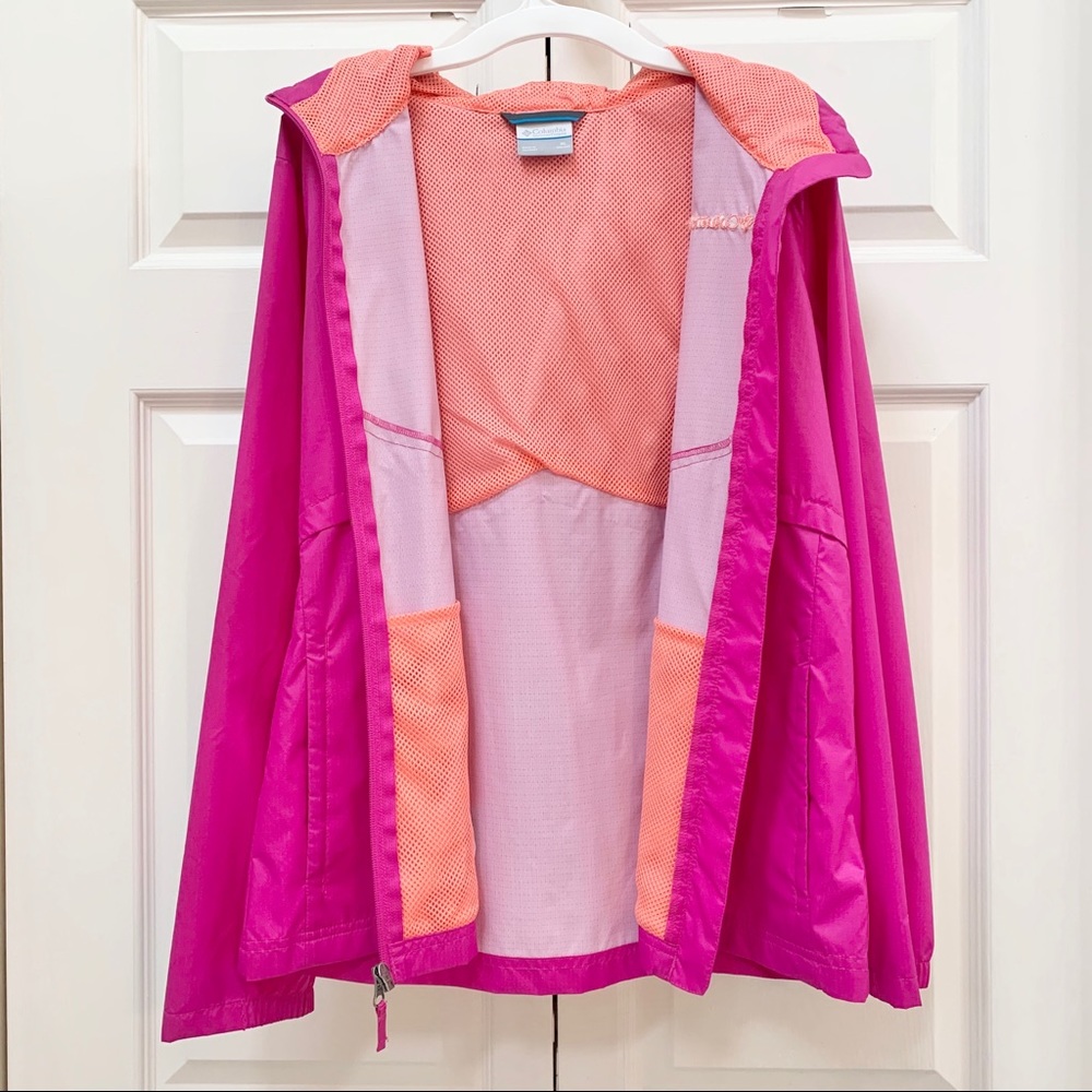 Columbia Windbreaker/ Rain Jacket Coral/Pink XL - Picture 2 of 5